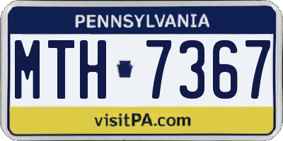 PA license plate MTH7367