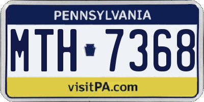 PA license plate MTH7368