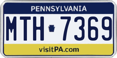 PA license plate MTH7369