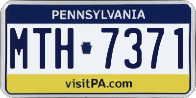 PA license plate MTH7371
