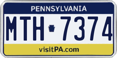 PA license plate MTH7374