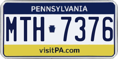 PA license plate MTH7376