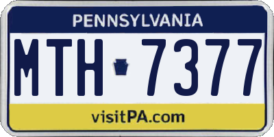 PA license plate MTH7377