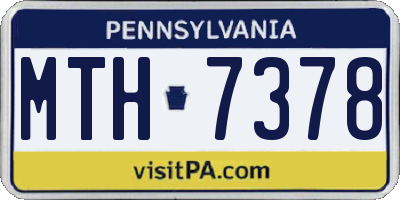 PA license plate MTH7378