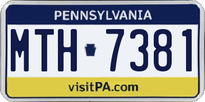 PA license plate MTH7381