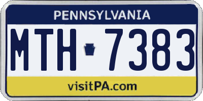 PA license plate MTH7383