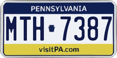 PA license plate MTH7387