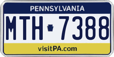 PA license plate MTH7388