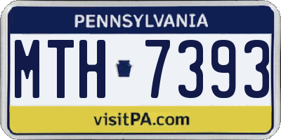 PA license plate MTH7393