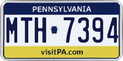 PA license plate MTH7394