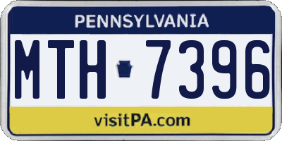 PA license plate MTH7396