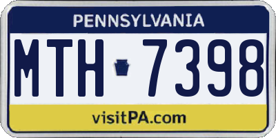 PA license plate MTH7398