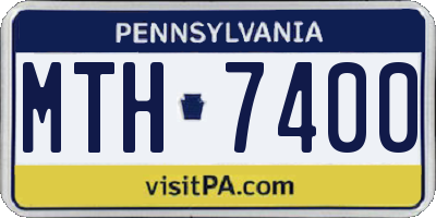 PA license plate MTH7400
