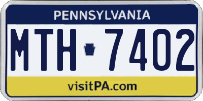 PA license plate MTH7402