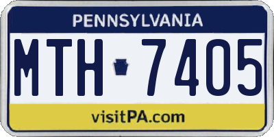 PA license plate MTH7405