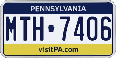 PA license plate MTH7406