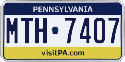 PA license plate MTH7407