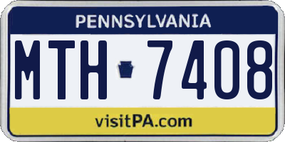 PA license plate MTH7408