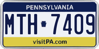 PA license plate MTH7409