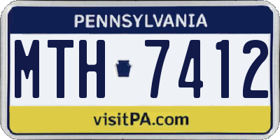 PA license plate MTH7412