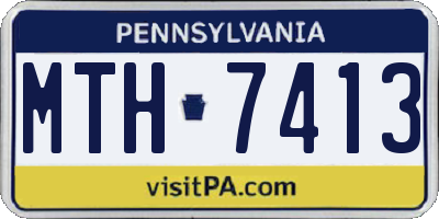 PA license plate MTH7413