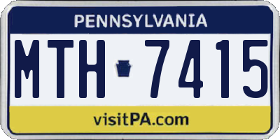 PA license plate MTH7415