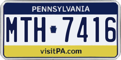 PA license plate MTH7416