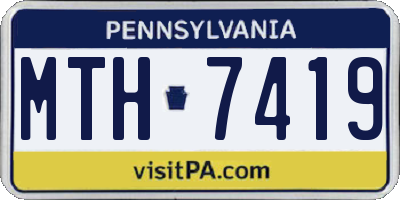 PA license plate MTH7419