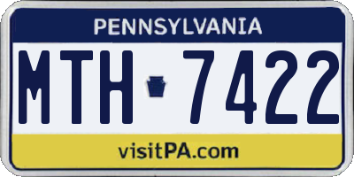 PA license plate MTH7422