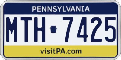 PA license plate MTH7425