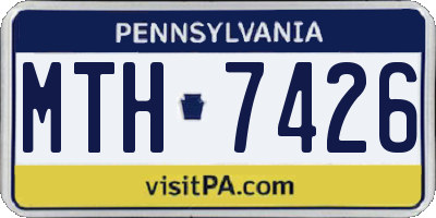 PA license plate MTH7426