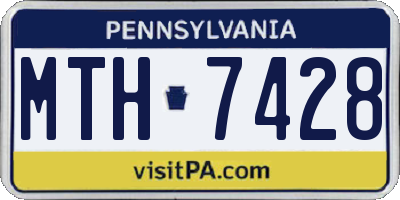 PA license plate MTH7428