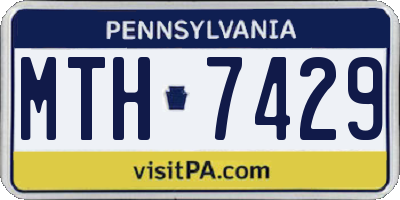 PA license plate MTH7429