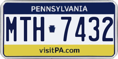 PA license plate MTH7432