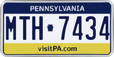 PA license plate MTH7434