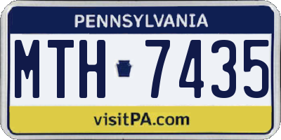 PA license plate MTH7435