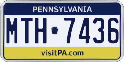 PA license plate MTH7436