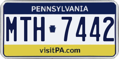 PA license plate MTH7442