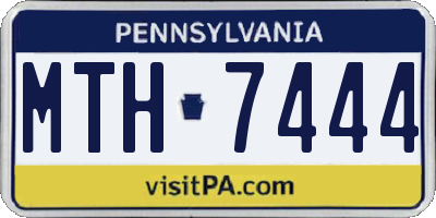 PA license plate MTH7444