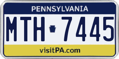 PA license plate MTH7445
