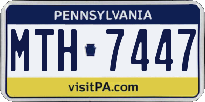 PA license plate MTH7447