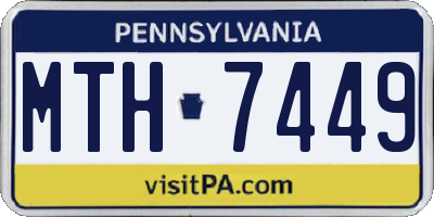 PA license plate MTH7449