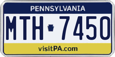 PA license plate MTH7450
