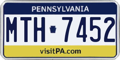 PA license plate MTH7452