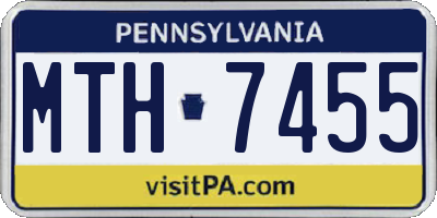 PA license plate MTH7455