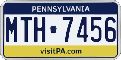 PA license plate MTH7456