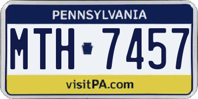 PA license plate MTH7457