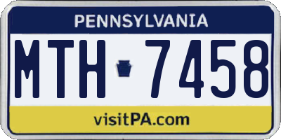 PA license plate MTH7458