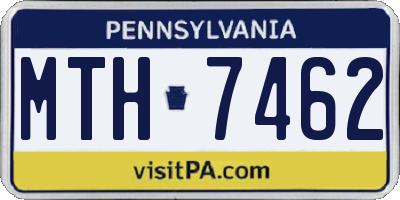 PA license plate MTH7462