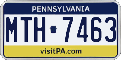 PA license plate MTH7463